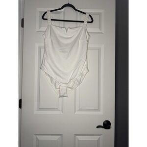 Unbranded Plus Size Sleeveless Tank Top Bodysuit Xxl White Nwt